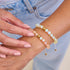 Pfirsich | Gold | Meerjungfrau Glas Makramee Perlen Armband